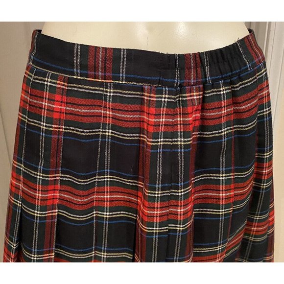 Vtg Pleated Skirt sz 12 Bedford Fair High Waist Herringbone A-Line USA Made - Picture 2 of 7